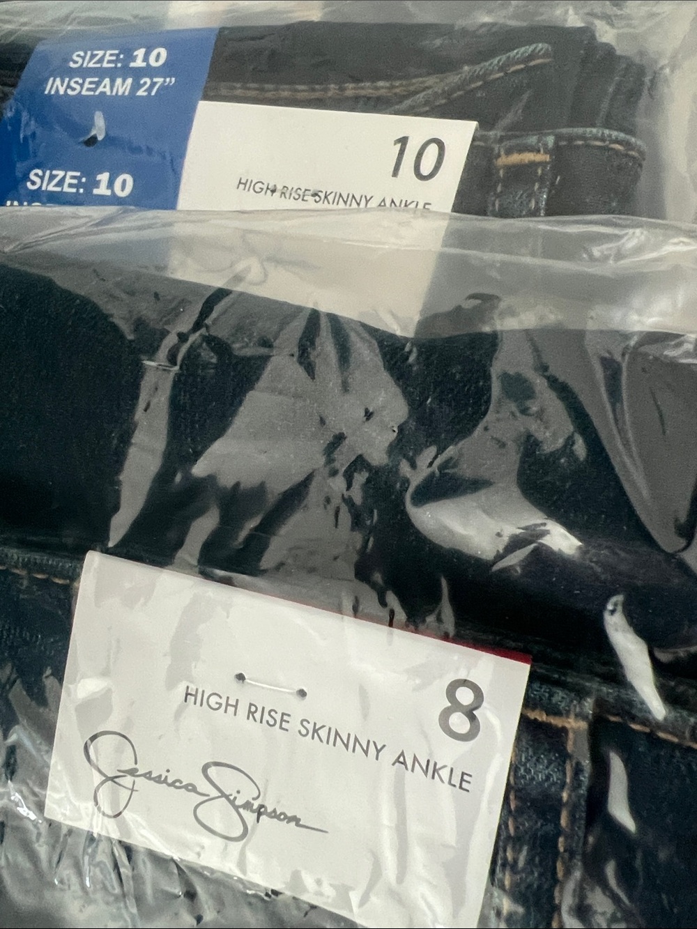 Jessica Simpson High Rise Ankle Jeans Medium Blue Denim Skinny Straight NEW - Picture 11 of 11